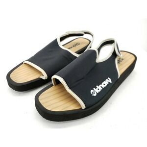 Old Navy Black Cloth Sandals Heel Strap Womens Size 10